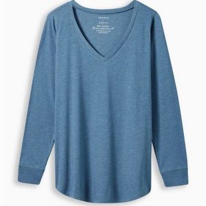 Torrid V Neck Long Sleeve Tee